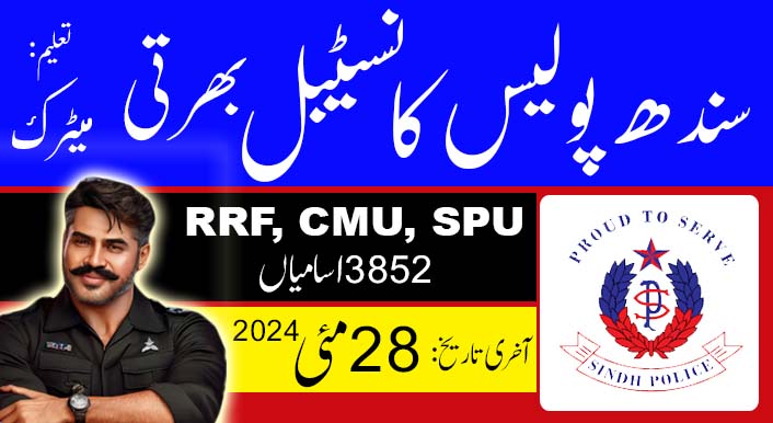 Sindh Police RRF SPU CMU Job Add