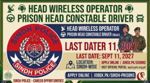 Sindh Prisons (Jail) Police Jobs – August 2026